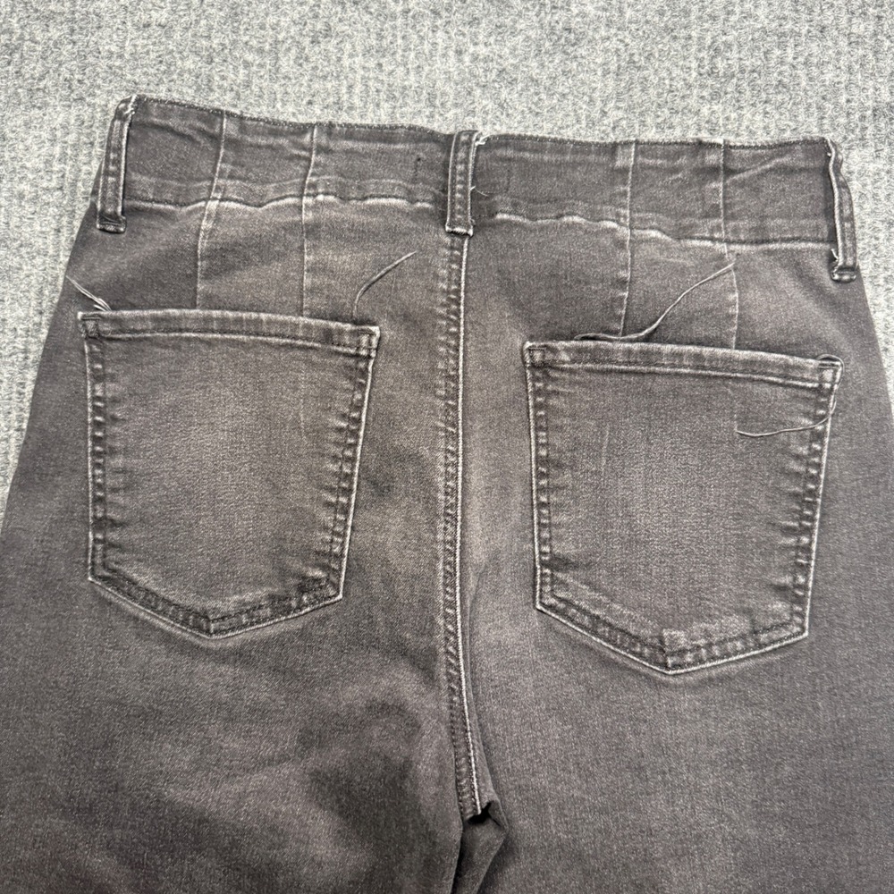 Kut From The Kloth Meg Wide Leg Jeans Womens 4 Black High Rise Distressed Boho - Picture 7 of 8